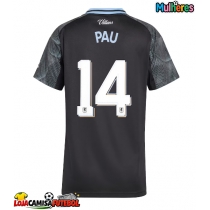 Camisa de Futebol Aston Villa Pau Torres #14 Equipamento Secundário Mulheres 2025-26 Manga Curta